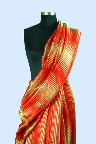 Pure Chanderi Stripe Saree