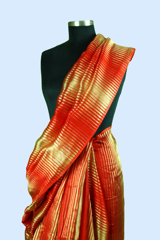 Pure Chanderi Stripe Saree