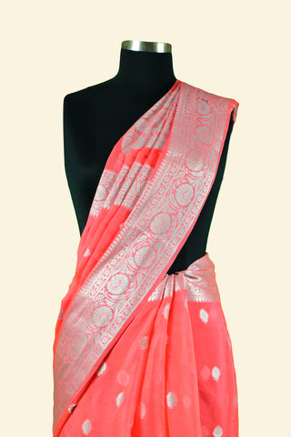 PURE BANARASI HANDLOOM GEORGETTE SAREE