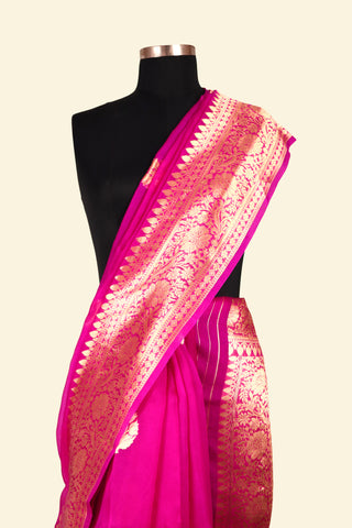 Pure Organza Handloom Banarasi Saree