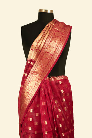 Pure Organza Handloom Banarasi Saree