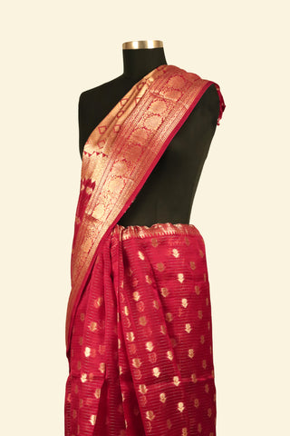 Pure Organza Handloom Banarasi Saree