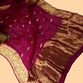 Pure Organza Handloom Banarasi Saree