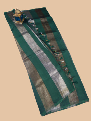 Pure Chanderi Wide Stripe Saree