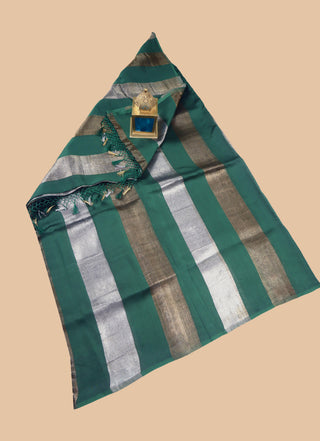 Pure Chanderi Wide Stripe Saree