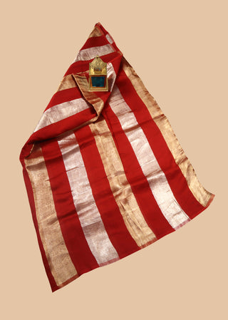 Pure Chanderi Wide Stripe Saree