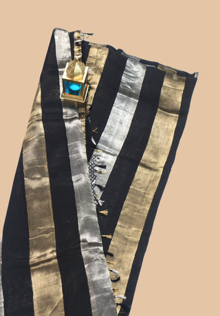 Pure Chanderi Wide Stripe Saree