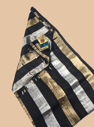 Pure Chanderi Wide Stripe Saree