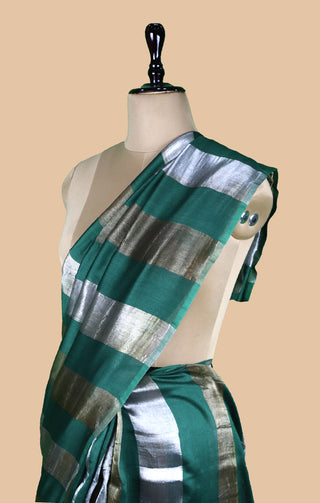 Pure Chanderi Wide Stripe Saree