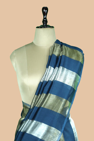 Pure Chanderi Wide Stripe Saree