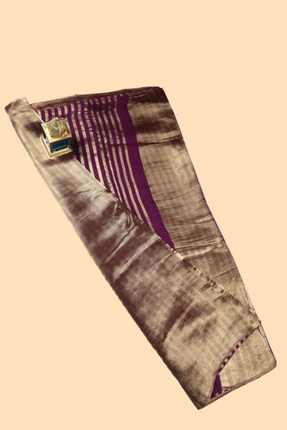 Pure Tissue Stripe Handloom Banarasi Saree