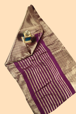 Pure Tissue Stripe Handloom Banarasi Saree