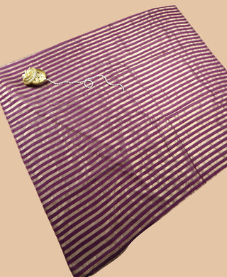 Pure Tissue Stripe Handloom Banarasi Saree