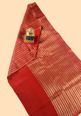 Pure Chanderi Stripe Saree