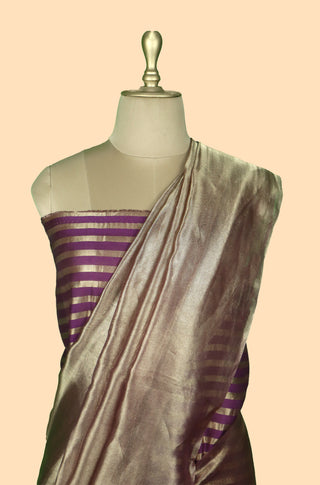 Pure Tissue Stripe Handloom Banarasi Saree