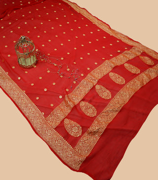 banarasi georgette Pure handloom Dupatta