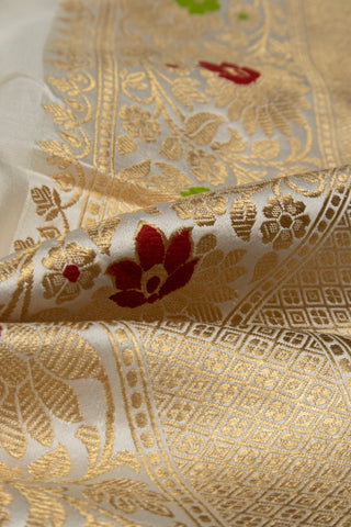 than katan silk kadwa border